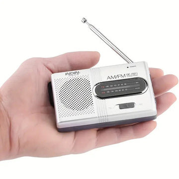 Ràdio AM/FM compacta - Portàtil amb altaveu estèreo i connexió per a auriculars amb antena telescòpica, alimentada per bateria