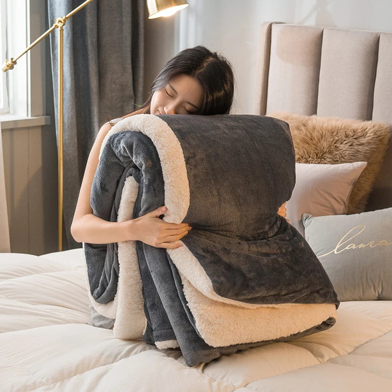 WoolHaven – Manta de llana reversible amb folre de peluix – Hivern