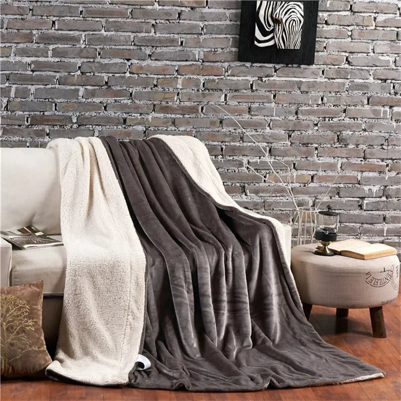 WoolHaven – Manta de llana reversible amb folre de peluix – Hivern