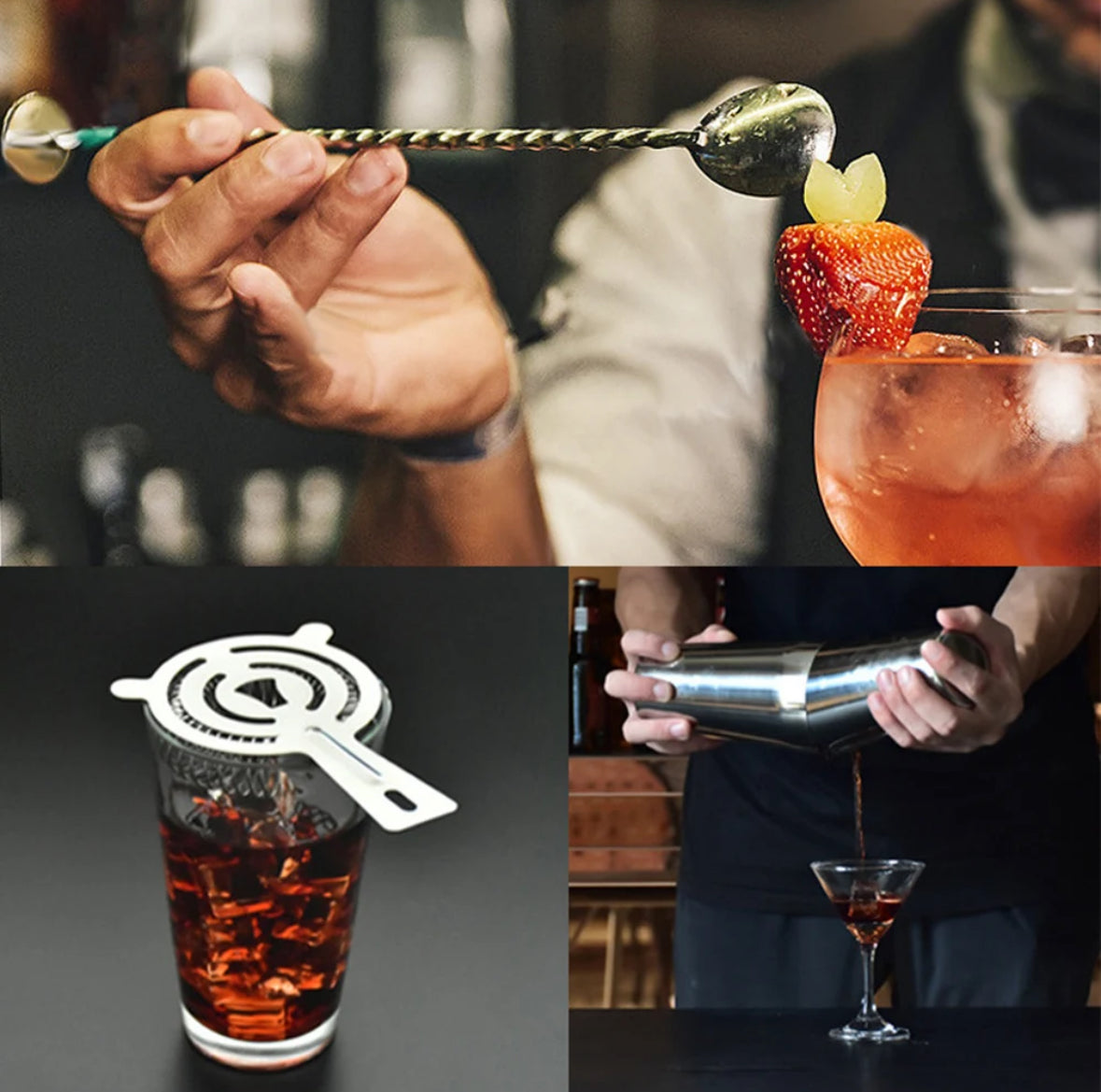 Melzano Set Profesional de Bartender – 23 piezas, Capacidad 350ml-750ml, Herramientas Completas para Cócteles