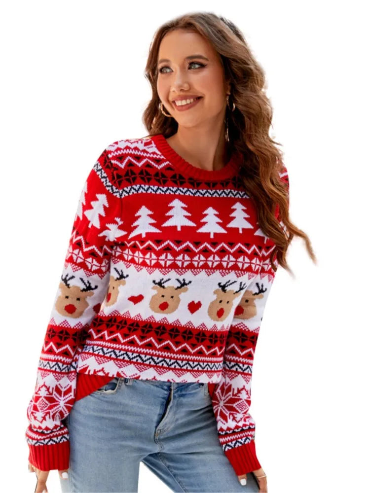 Dames trui met O-hals, lange mouwen, casual gebreid voor herfst en winter 4