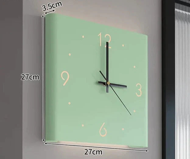 Klokuur | Vierkante Wandklok met Licht | Minimalistisch | Moderne Wandklok | Eenvoudige Kamerdecoratie