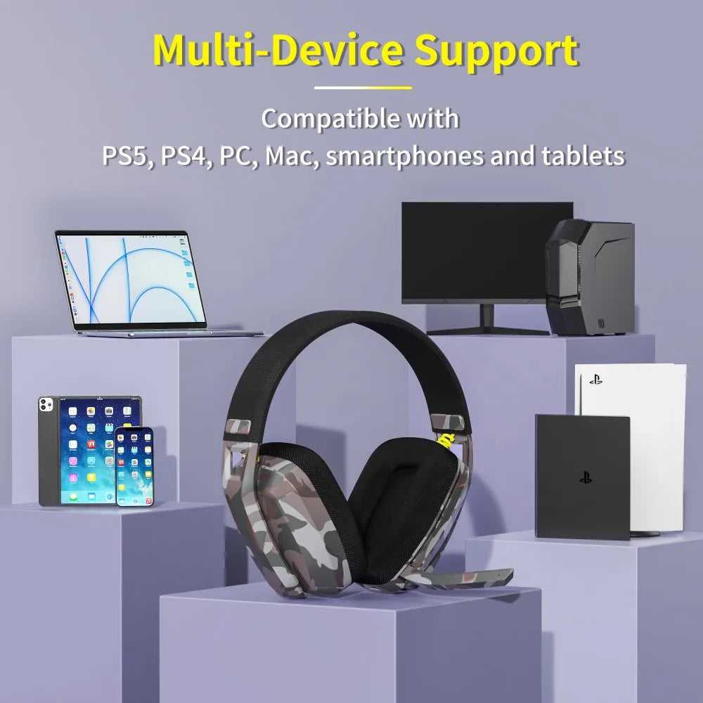 Binnune – Auriculars de joc sense fils 2.4GHz i BT – PS5, PS4 i PC