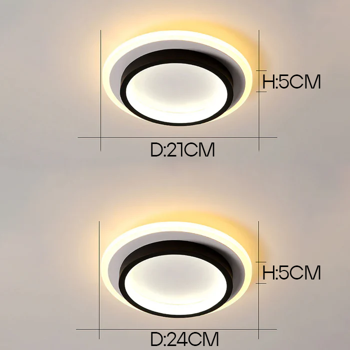 Metrona – Llum de sostre LED rodona – Metall i acrílic per a passadís i sala d'estar