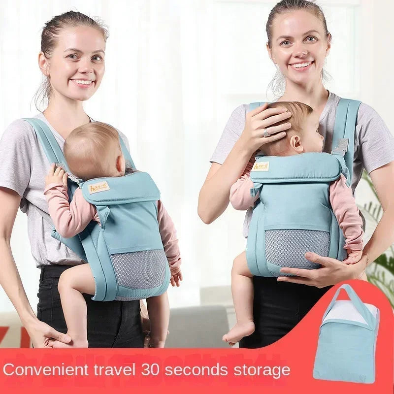 Mochila ergonómica para bebés - Fular multifuncional para recén nados e nenos pequenos