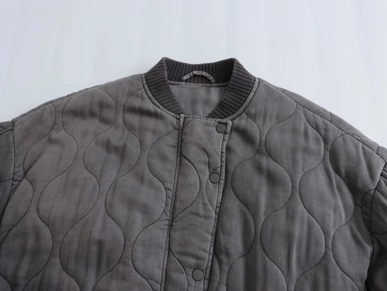 Kascey Jaqueta bomber gris per a dona – fluida, moderna i còmoda