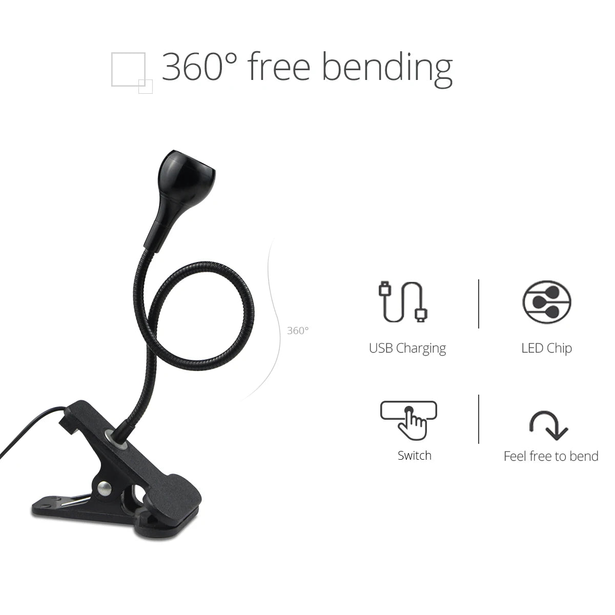 Luminix – llum de lectura LED USB flexible 1W – per a llit, portàtil i oficina