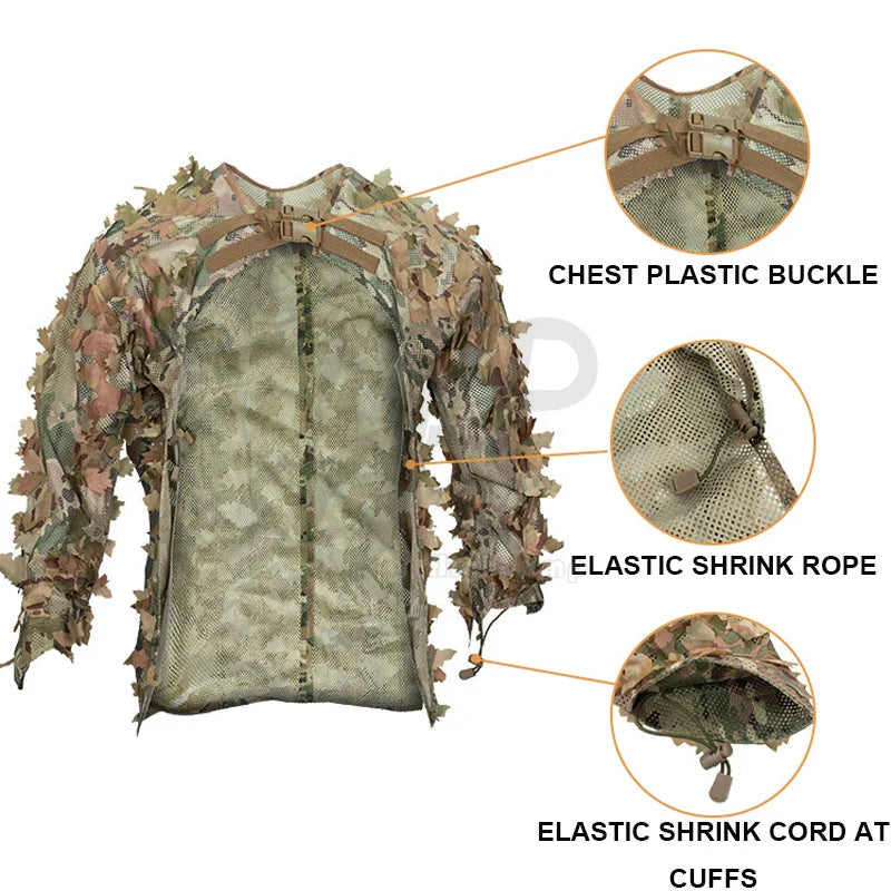SilentStalk – paquet Ghillie per a caça i airsoft – lleuger i transpirable
