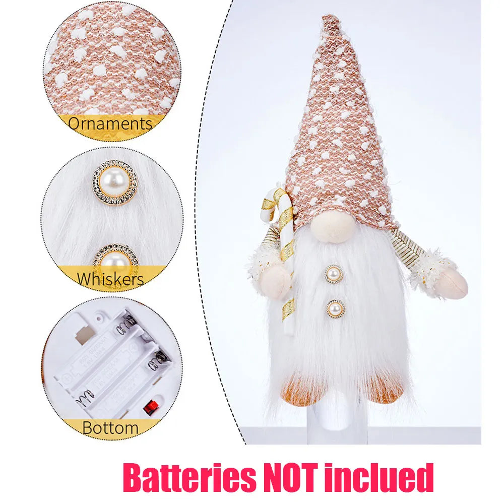 Gloeiende Gnome Kerstboomversiering 30 cm met Lampje voor Feestelijke Sfeer 2