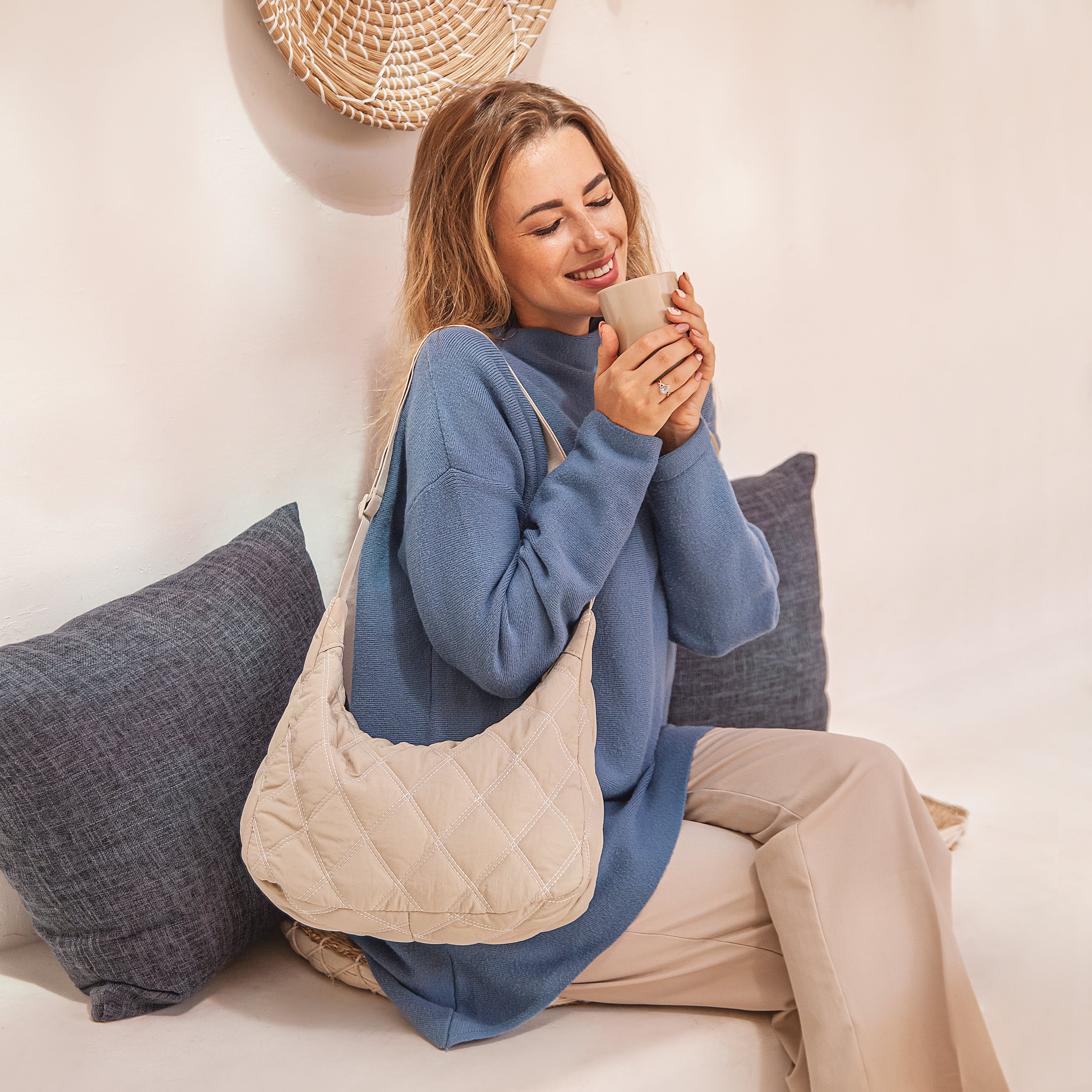Melzano Quilted Puffer Bag