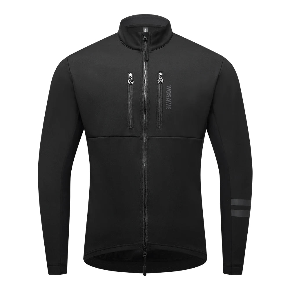 Nordvex Fietsjack Heren – Winddicht Thermisch Fleecejack met Reflecterende Details & Meerdere Zakken
