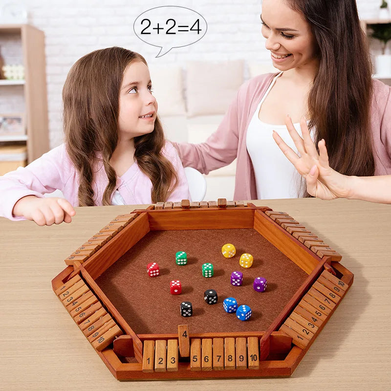 Playterra joc de números de fusta per a pares i nens – joc de daus educatiu per a 2–4 jugadors