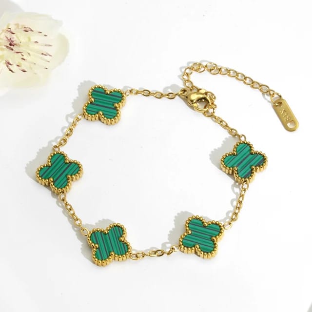 Pulseira Klaverblad – Elegancia de aceiro inoxidable dobre cara