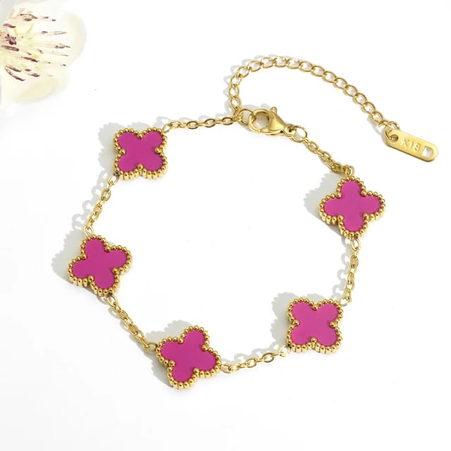 Pulseira Klaverblad – Elegancia de aceiro inoxidable dobre cara