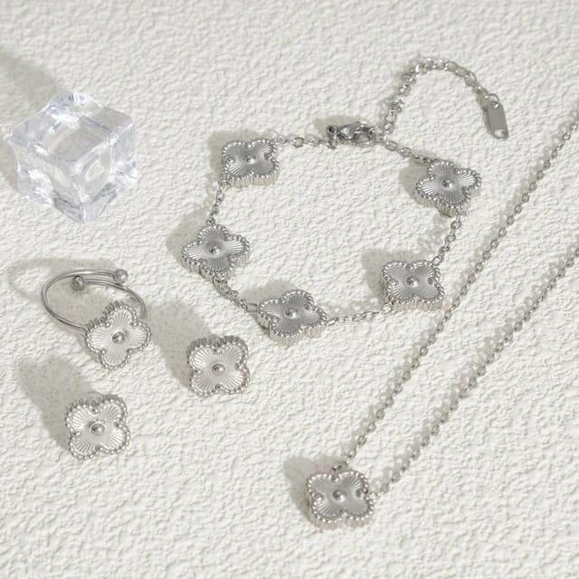 Klee juego de joyas – Set completo con collar, pulsera, pendientes y anillo