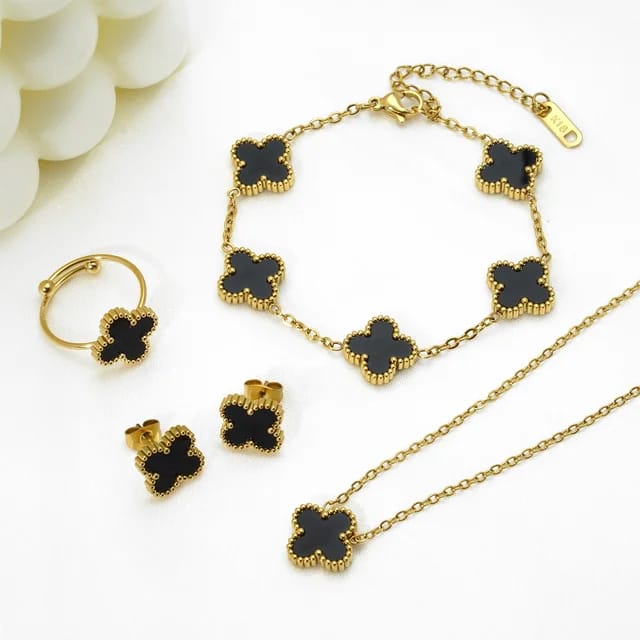 Klee juego de joyas – Set completo con collar, pulsera, pendientes y anillo