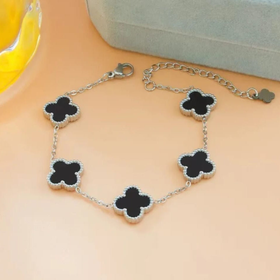 Pulseira Klaverblad – Elegancia de aceiro inoxidable dobre cara