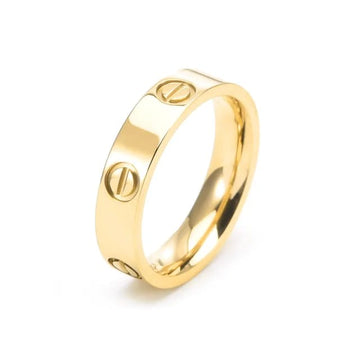 Love Ring – Elegante Ring met Schroefmotief in Goud & Zilver