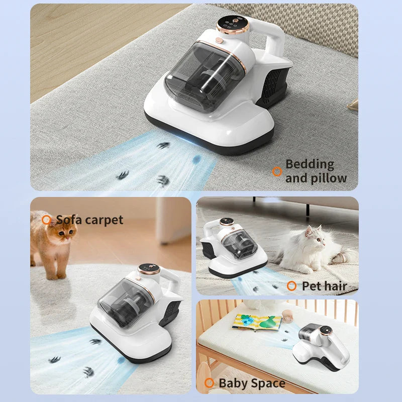 PureHome – Removedor de ácaros del polvo con doble taza – Compacto y limpieza de tres etapas