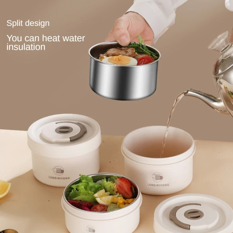 Mealcraft – Set de fiambreres d'acer inoxidable aïllant apilable – treball i en moviment