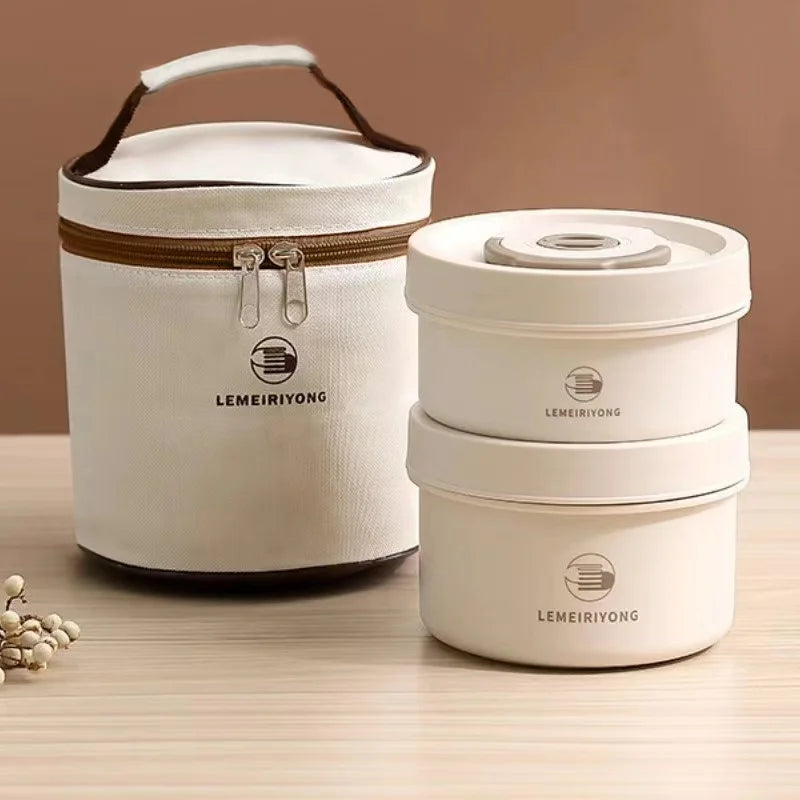 Mealcraft – Set de fiambreres d'acer inoxidable aïllant apilable – treball i en moviment