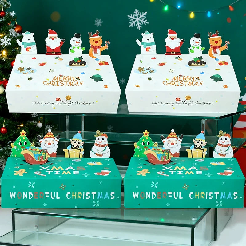 Kerst snoepdozen set van 5 - vrolijke verpakking voor feestdagen 0