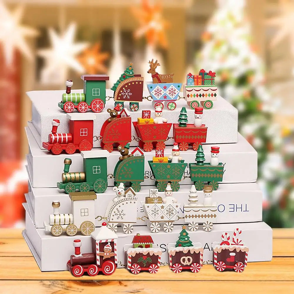 Kerst trein decoratie voor huis - houten en plastic opties 2