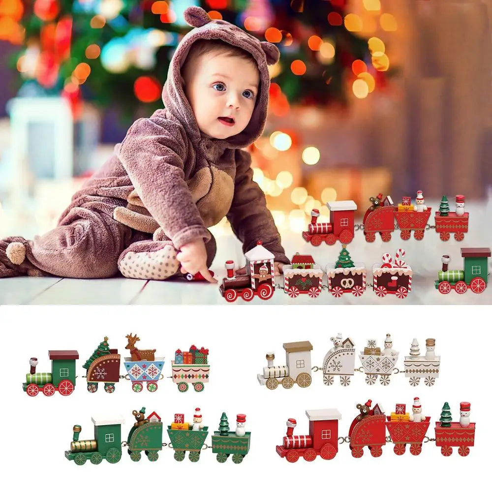 Kerst trein decoratie voor huis - houten en plastic opties 3