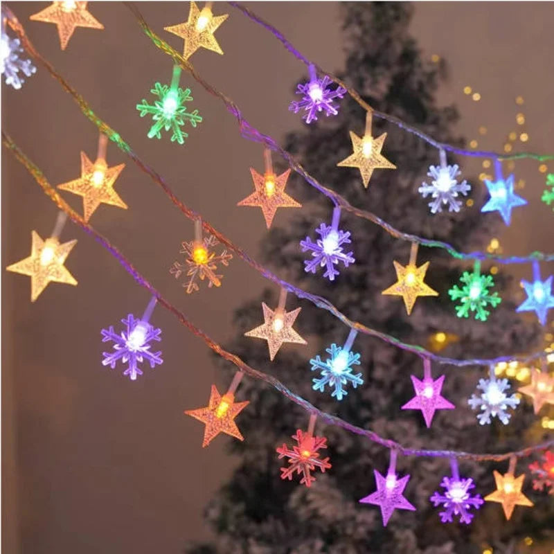 LumiFest – LED Christmas Lights with Snowflake Design, 3 Meters