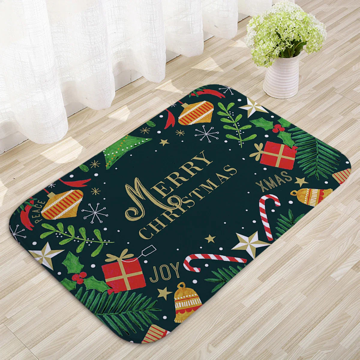 Kerstmat met Kerstman, Multicolor, 75 x 45 cm, Voor Binnen en Buitengebruik 0
