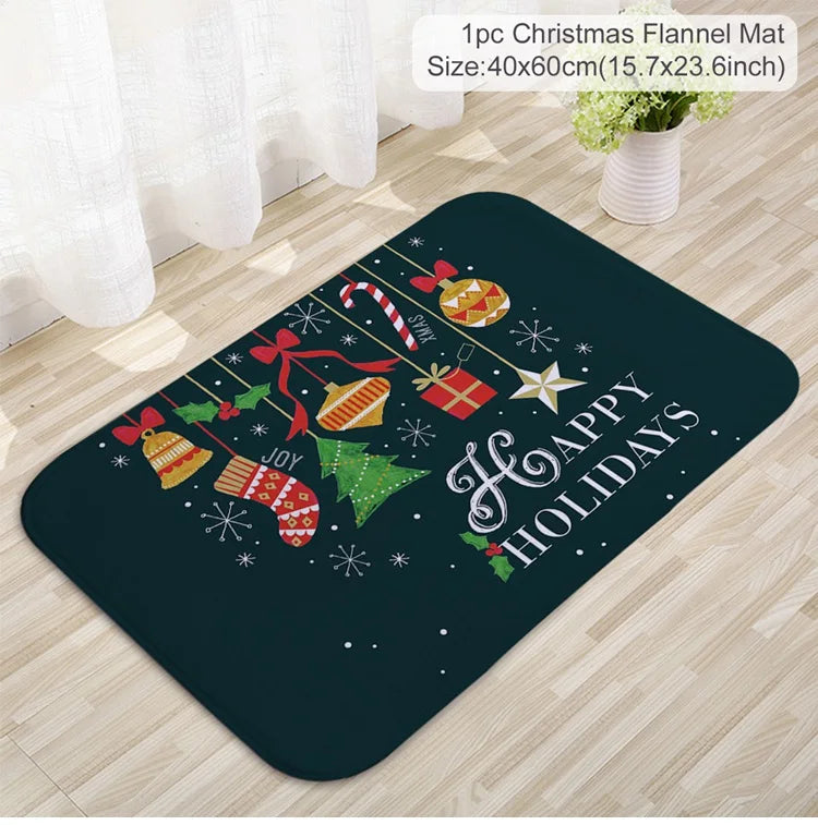 Kerstmat met Kerstman, Multicolor, 75 x 45 cm, Voor Binnen en Buitengebruik 12