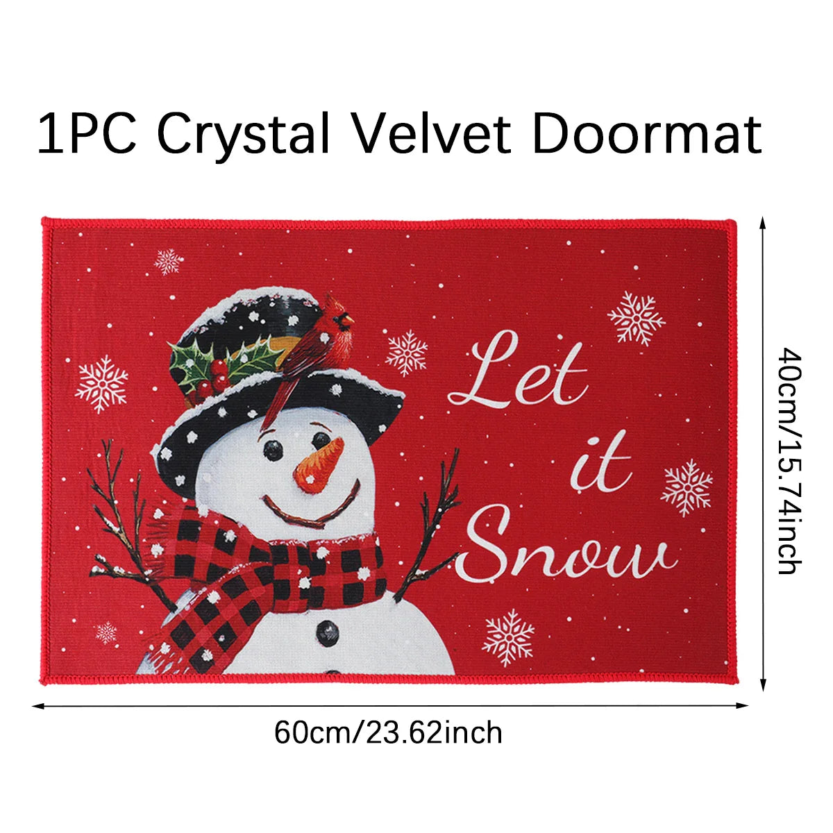 Kerstmat met Kerstman, Multicolor, 75 x 45 cm, Voor Binnen en Buitengebruik 13