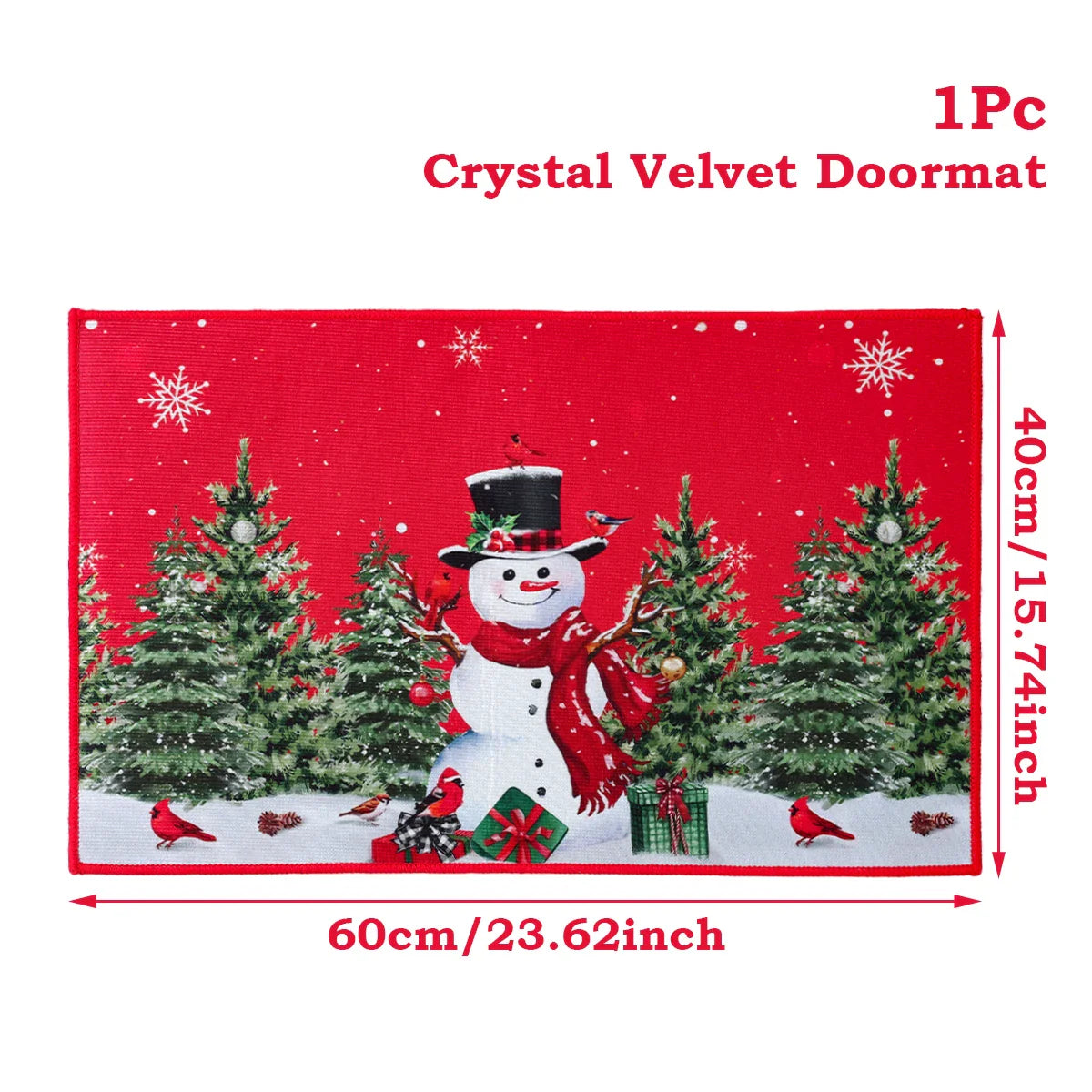 Kerstmat met Kerstman, Multicolor, 75 x 45 cm, Voor Binnen en Buitengebruik 14