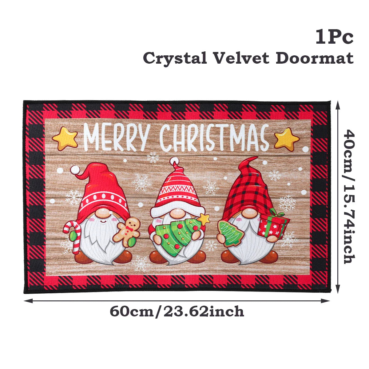 Kerstmat met Kerstman, Multicolor, 75 x 45 cm, Voor Binnen en Buitengebruik 15