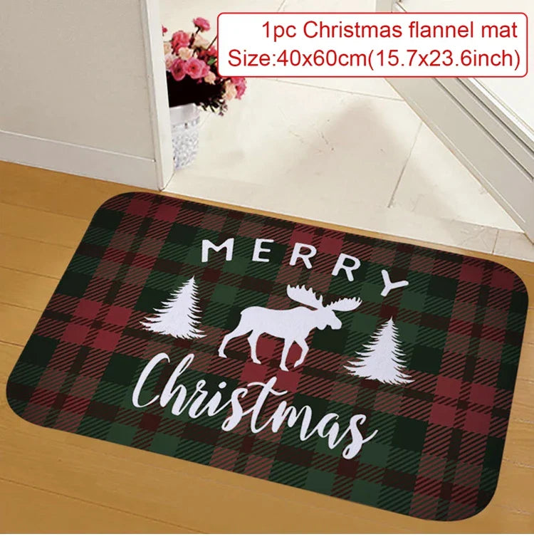 Kerstmat met Kerstman, Multicolor, 75 x 45 cm, Voor Binnen en Buitengebruik 17