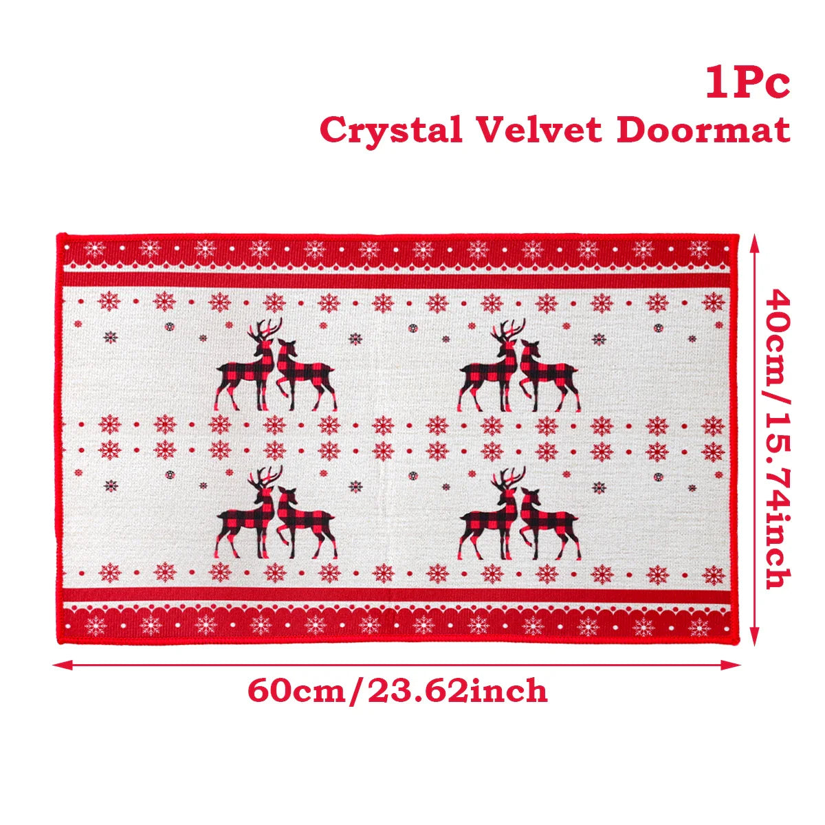 Kerstmat met Kerstman, Multicolor, 75 x 45 cm, Voor Binnen en Buitengebruik 28