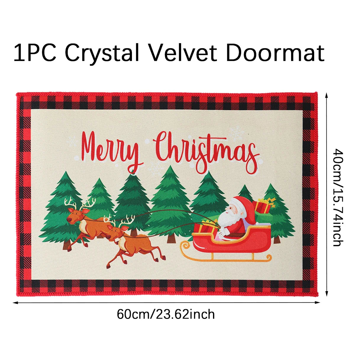 Kerstmat met Kerstman, Multicolor, 75 x 45 cm, Voor Binnen en Buitengebruik 29