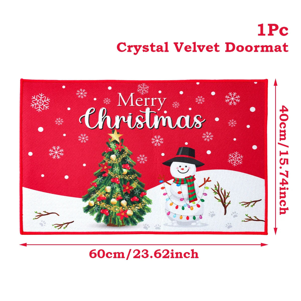 Kerstmat met Kerstman, Multicolor, 75 x 45 cm, Voor Binnen en Buitengebruik 32
