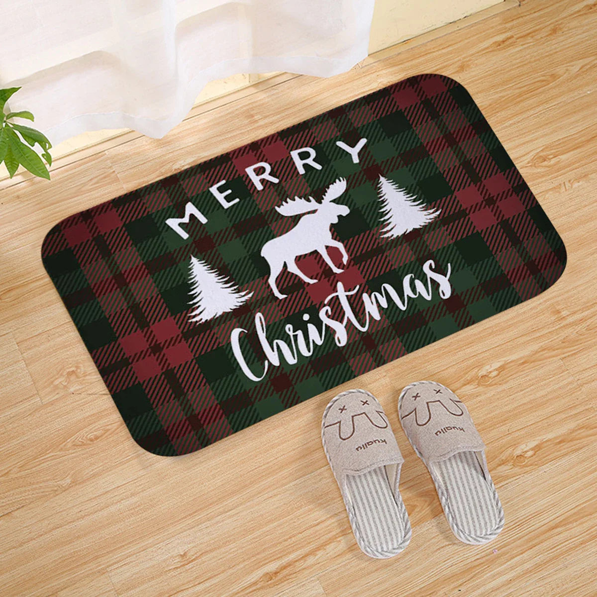 Kerstmat met Kerstman, Multicolor, 75 x 45 cm, Voor Binnen en Buitengebruik 5