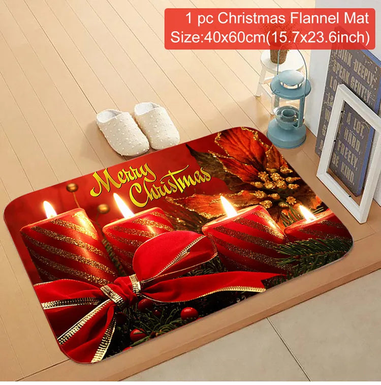 Kerstmat met Kerstman, Multicolor, 75 x 45 cm, Voor Binnen en Buitengebruik 8