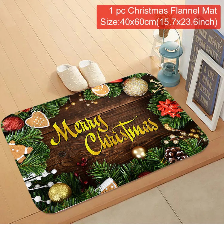 Kerstmat met Kerstman, Multicolor, 75 x 45 cm, Voor Binnen en Buitengebruik 9