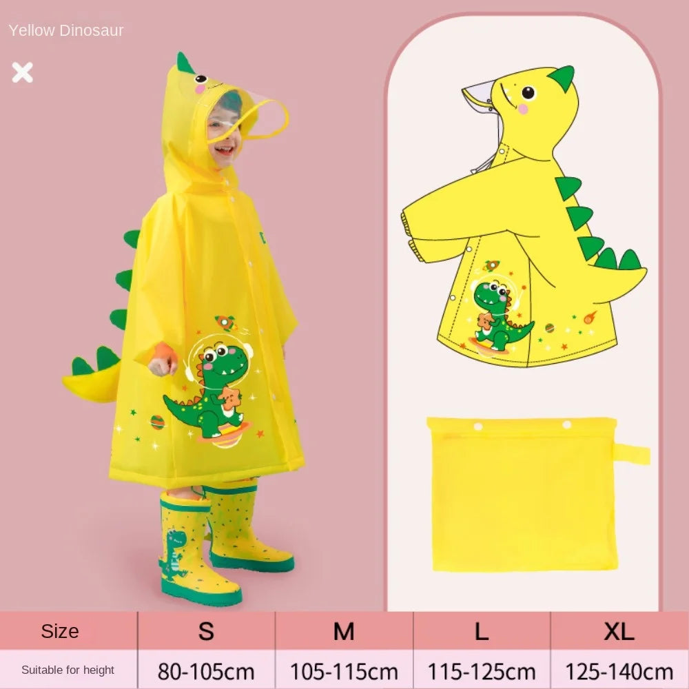 Rainoki – Poncho de pluja infantil impermeable dinosaures i unicorn – escola i joc