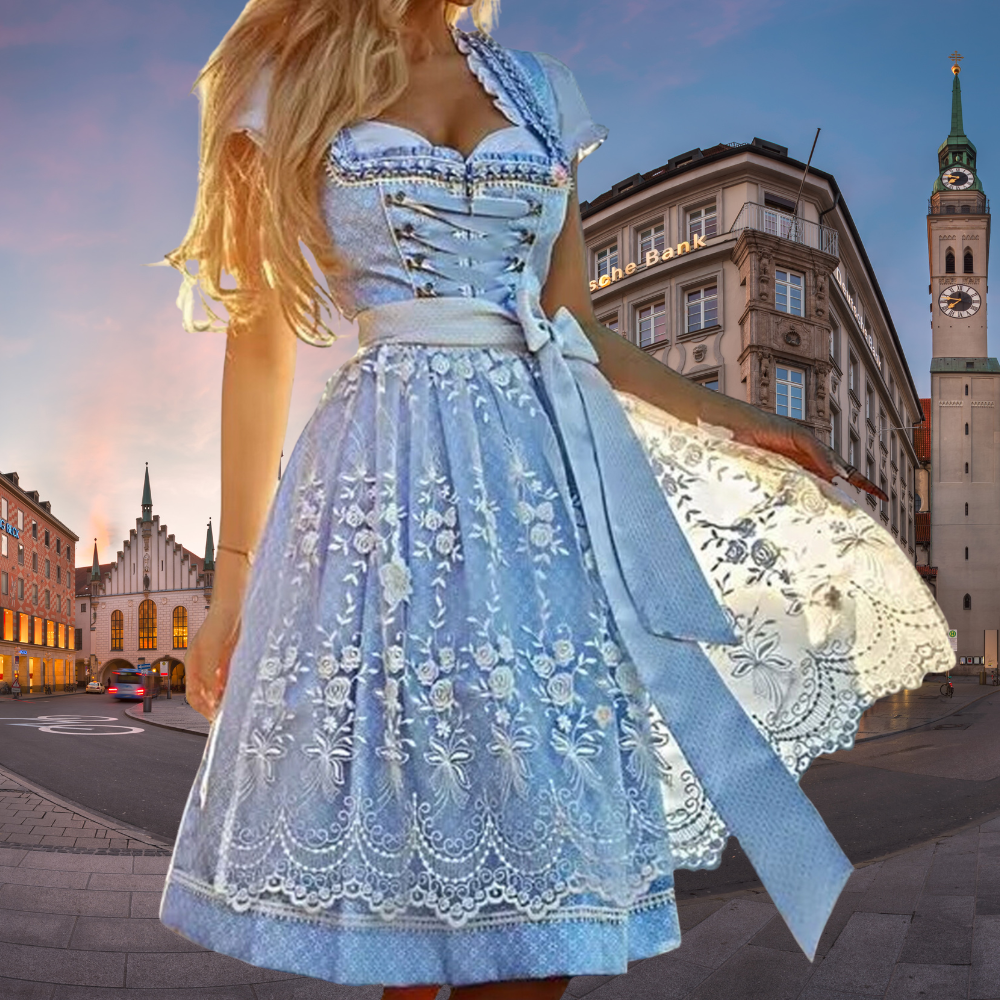 Melzano Lilibeth - Hermoso traje tradicional de lujo con delantal y blusa para mujeres