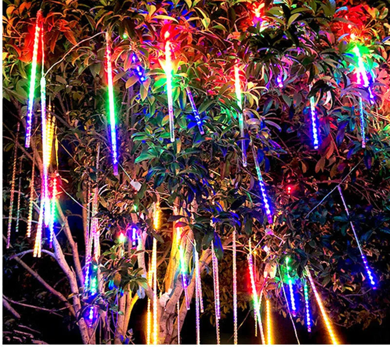 Il·luminació Aurevion LED Pluja de Meteorits – Decoració Exterior Impermeable amb 8 Tubos i LEDs de Baix Consum Energètic