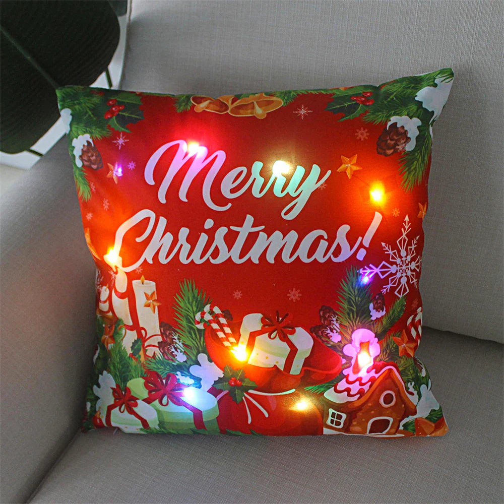 LED Kussensloop voor Feestdagen - 45x45 cm, Polyester, Machinewasbaar 1