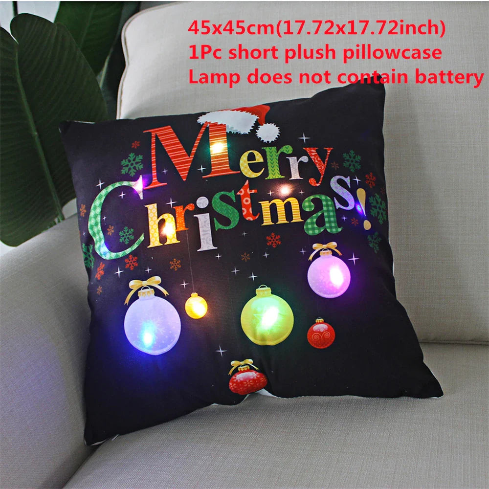LED Kussensloop voor Feestdagen - 45x45 cm, Polyester, Machinewasbaar 14