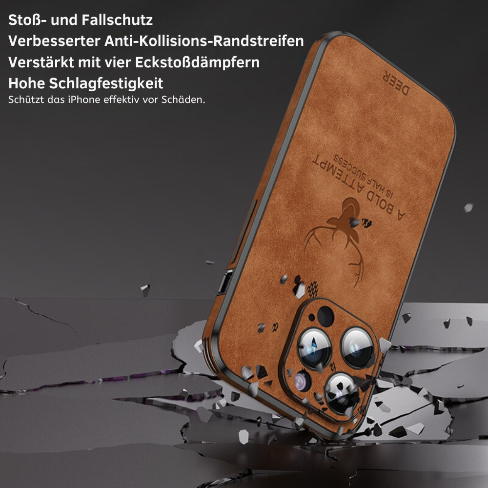 Deer – funda per a iPhone de cuir genuí i resistent als cops – disseny elegant i prim