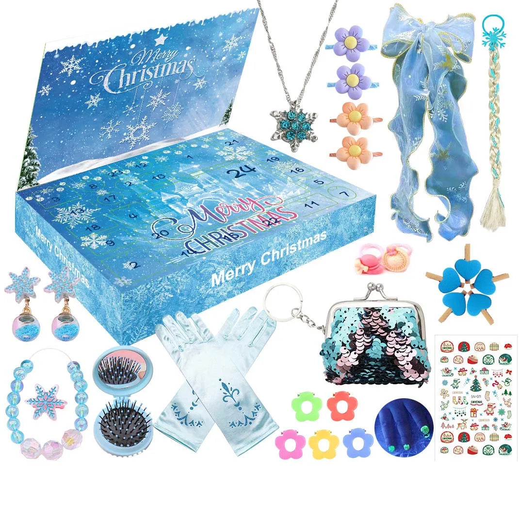 PrettySpark – Calendari d'advent rosa per a nenes – 24 joies i pinces per al cabell