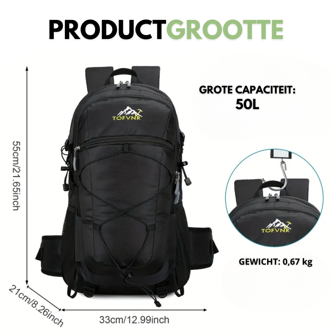 Motxilla de senderisme VestraGear 50L – Resistència a l'aigua i lleugera