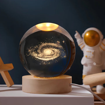 Luminous Crystal Ball – Magische 3D Gegraveerde Sfeerlicht voor Thuisdecoratie